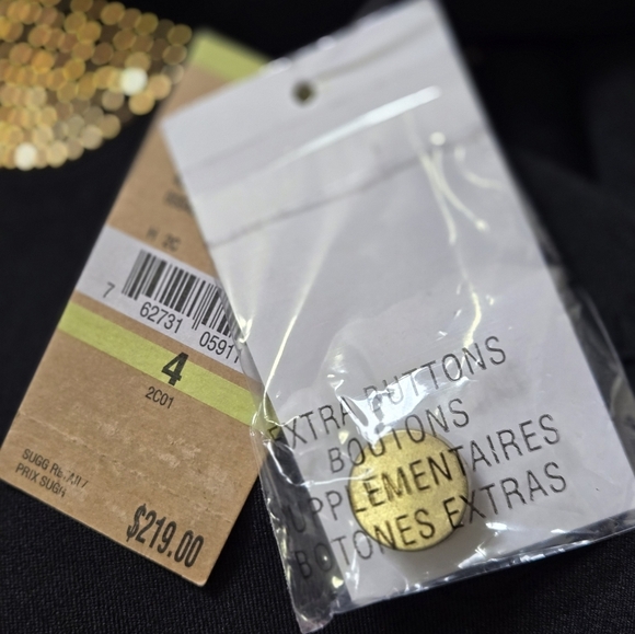 RACHEL ROY NWT Black and Gold Jacket Blazer With Tuxedo Tails. Size 4 - Picture 13 of 16